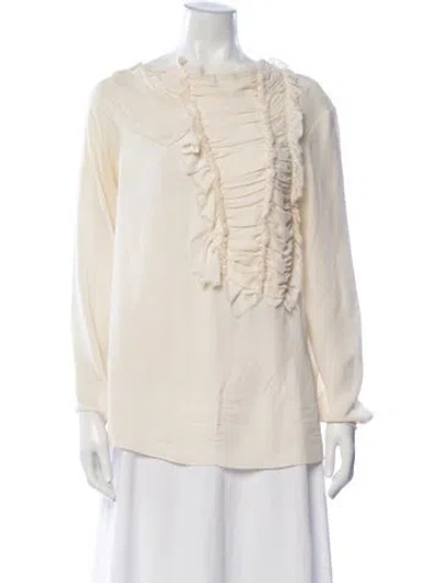 Pre-owned 3.1 Phillip Lim Silk Crew Neck Blouse In Yellow