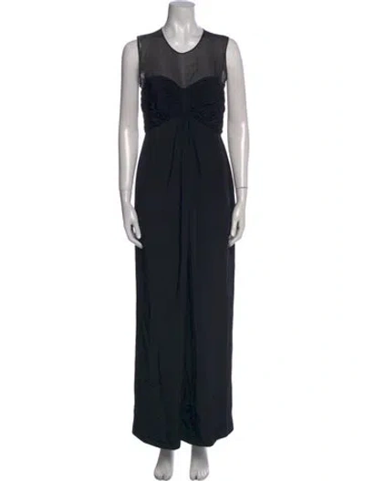 Pre-owned 3.1 Phillip Lim Silk Crew Neck Jumpsuit In Black