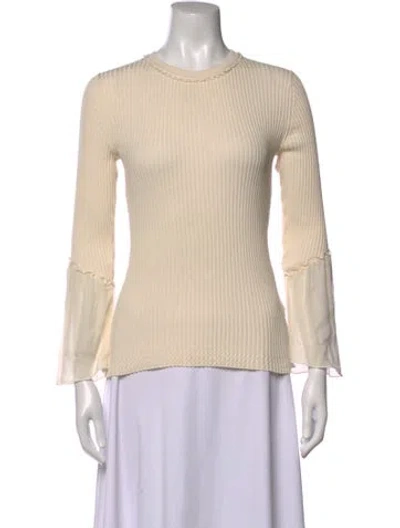 Pre-owned 3.1 Phillip Lim Silk Crew Neck Sweater In Neutrals