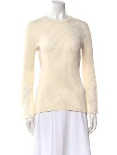 Pre-owned 3.1 Phillip Lim Silk Crew Neck Sweater W/ Tags In Neutral