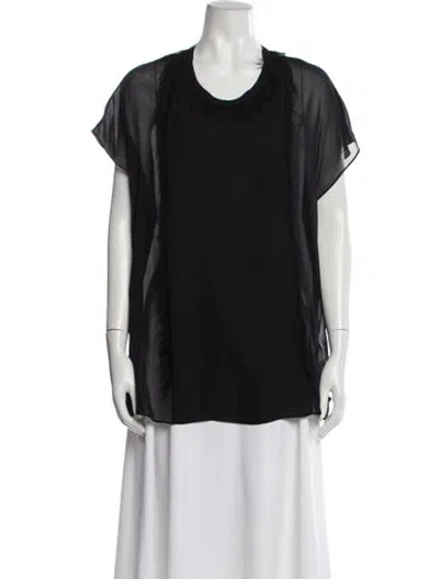 Pre-owned 3.1 Phillip Lim Silk Crew Neck Top In Black