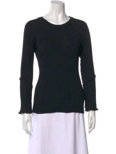 Pre-owned 3.1 Phillip Lim Silk Crew Neck Top In Black