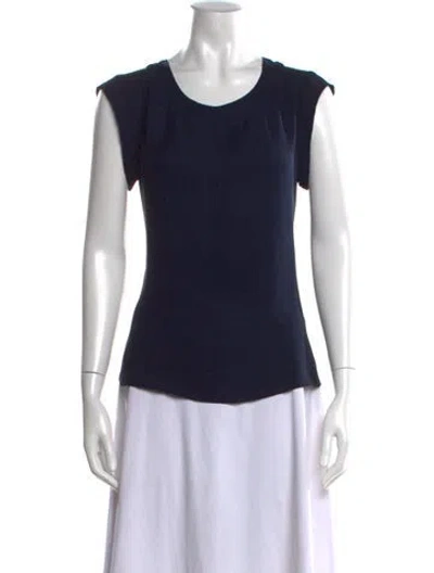 Pre-owned 3.1 Phillip Lim Silk Crew Neck Top In Blue