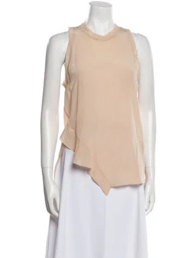 Pre-owned 3.1 Phillip Lim Silk Crew Neck Top In Neutral