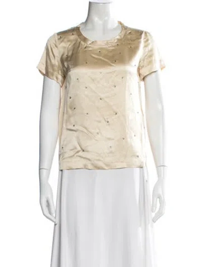 Pre-owned 3.1 Phillip Lim Silk Crew Neck Top In Neutral