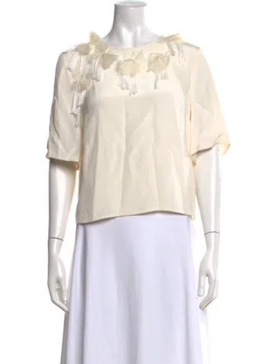 Pre-owned 3.1 Phillip Lim Silk Crew Neck Top In Neutrals