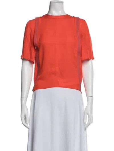 Pre-owned 3.1 Phillip Lim Silk Crew Neck Top In Orange