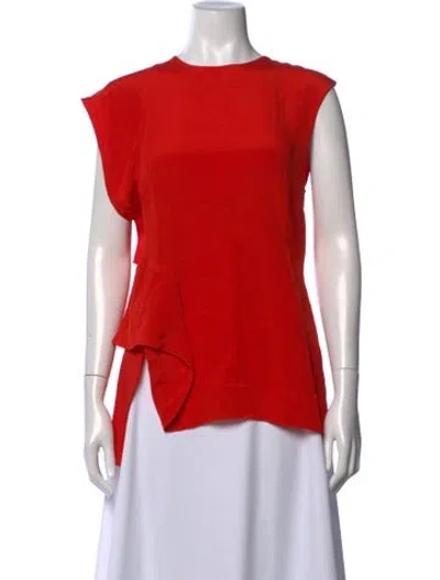 Pre-owned 3.1 Phillip Lim Silk Crew Neck Top In Red