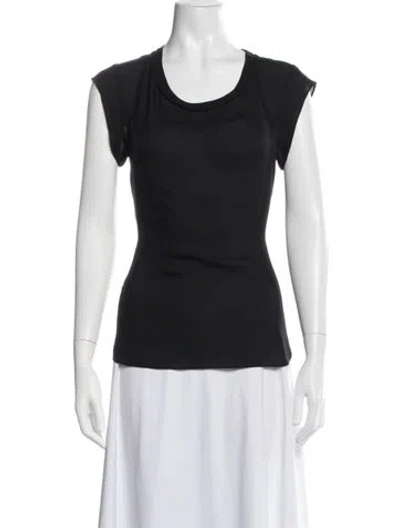 Pre-owned 3.1 Phillip Lim Silk Crew Neck T-shirt In Black