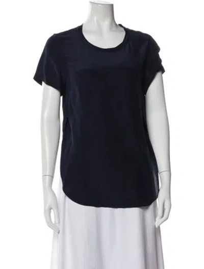 Pre-owned 3.1 Phillip Lim Silk Crew Neck T-shirt In Blue