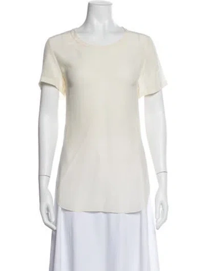 Pre-owned 3.1 Phillip Lim Silk Crew Neck T-shirt In White