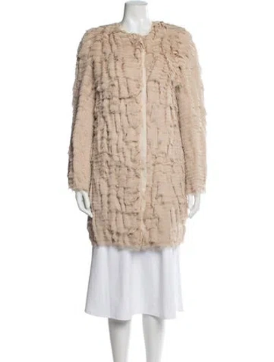Pre-owned 3.1 Phillip Lim Silk Faux Fur Coat In Neutrals