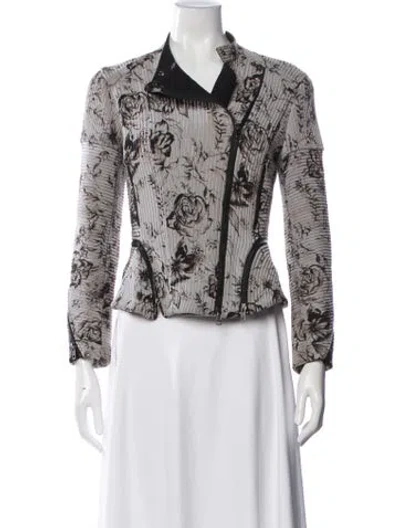 Pre-owned 3.1 Phillip Lim Silk Floral Print Biker Jacket In Multicolor
