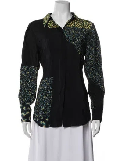 Pre-owned 3.1 Phillip Lim Silk Floral Print Blouse In Blue