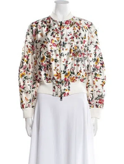 Pre-owned 3.1 Phillip Lim Silk Floral Print Evening Jacket In White