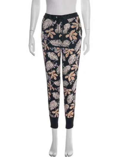 Pre-owned 3.1 Phillip Lim Silk Floral Print Sweatpants In Black