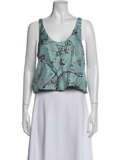 Pre-owned 3.1 Phillip Lim Silk Floral Print Top In Blue/white