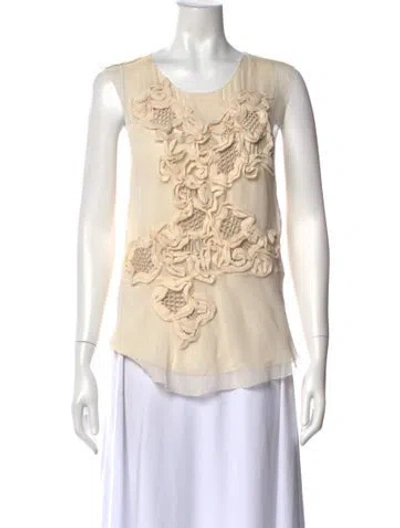 Pre-owned 3.1 Phillip Lim Silk Floral Print Top In Neutral