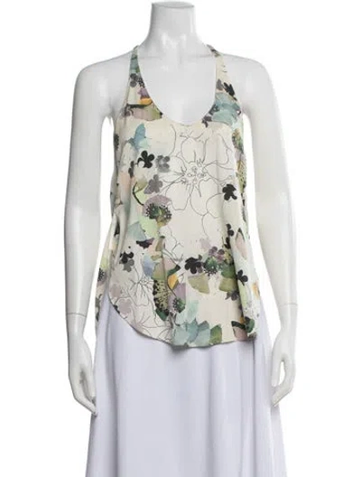 Pre-owned 3.1 Phillip Lim Silk Floral Print Top In Neutral