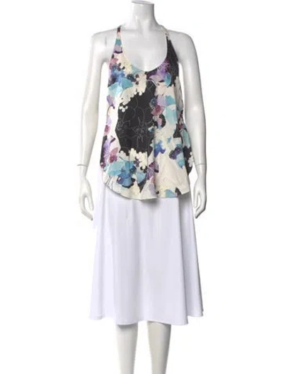 Pre-owned 3.1 Phillip Lim Silk Floral Print Top W/ Tags In Purple