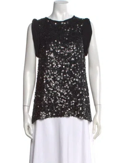 Pre-owned 3.1 Phillip Lim Silk Graphic Print Top In Black
