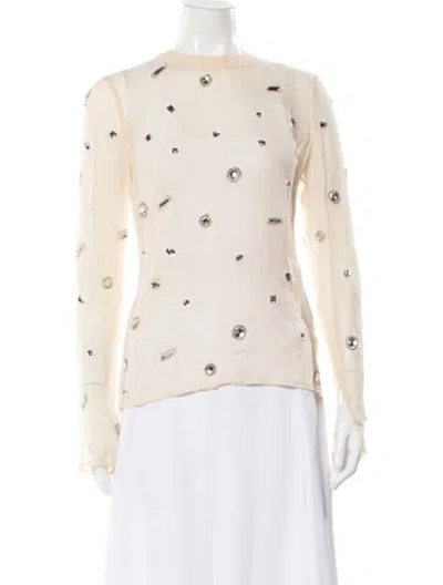 Pre-owned 3.1 Phillip Lim Silk Graphic Print Top W/ Tags In Neutral