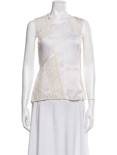 Pre-owned 3.1 Phillip Lim Silk Lace Pattern Top In Neutral