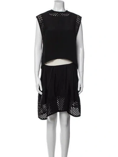 Pre-owned 3.1 Phillip Lim Silk Lasercut Accents Dress Set In Black