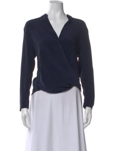 Pre-owned 3.1 Phillip Lim Silk Long Sleeve Blouse In Blue
