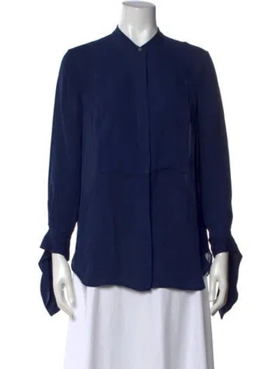Pre-owned 3.1 Phillip Lim Silk Long Sleeve Blouse In Blue