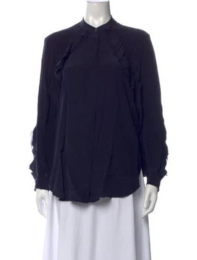 Pre-owned 3.1 Phillip Lim Silk Long Sleeve Blouse In Blue