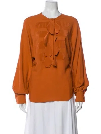 Pre-owned 3.1 Phillip Lim Silk Long Sleeve Blouse In Brown