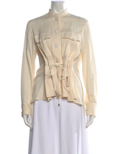 Pre-owned 3.1 Phillip Lim Silk Long Sleeve Blouse In Neutral