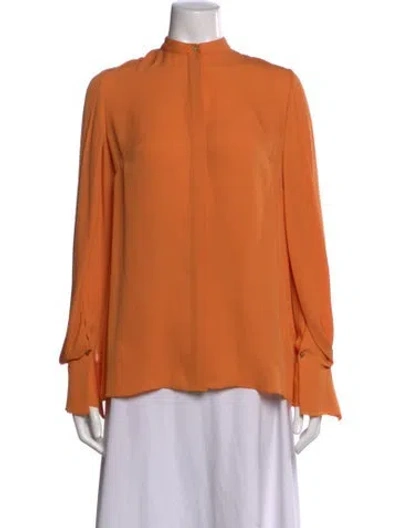 Pre-owned 3.1 Phillip Lim Silk Long Sleeve Blouse In Orange