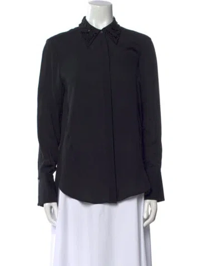 Pre-owned 3.1 Phillip Lim Silk Long Sleeve Button-up Top In Black