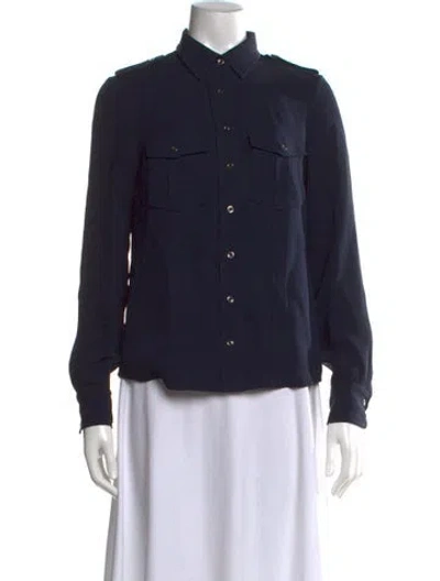 Pre-owned 3.1 Phillip Lim Silk Long Sleeve Button-up Top In Blue