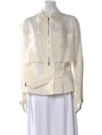 Pre-owned 3.1 Phillip Lim Silk Long Sleeve Top W/ Tags In Neutral
