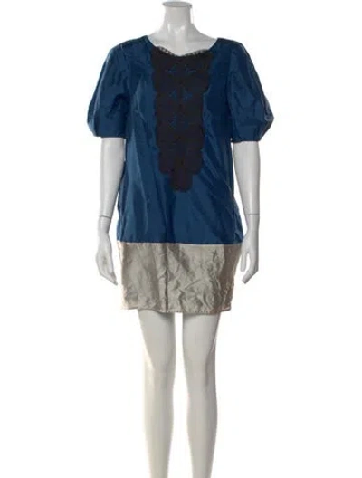Pre-owned 3.1 Phillip Lim Silk Mini Dress In Blue