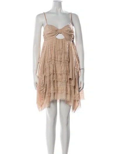Pre-owned 3.1 Phillip Lim Silk Mini Dress In Neutral