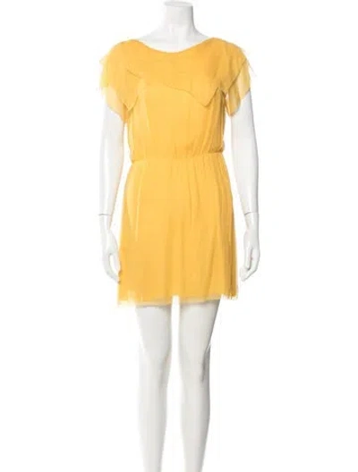 Pre-owned 3.1 Phillip Lim Silk Mini Dress In Yellow