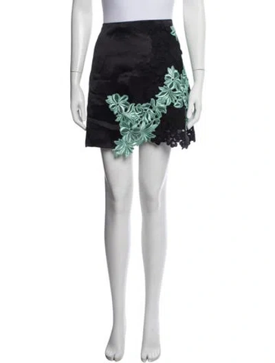 Pre-owned 3.1 Phillip Lim Silk Mini Skirt In Black/metallic
