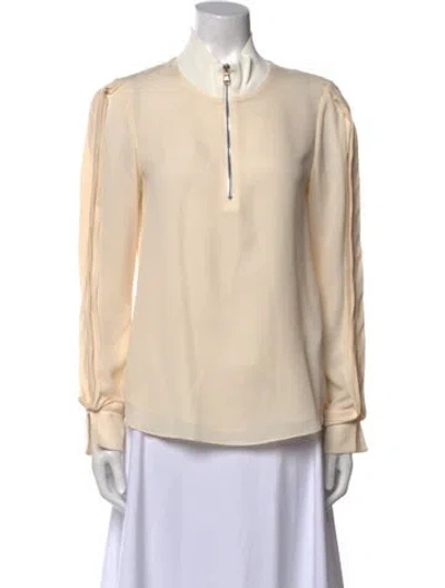 Pre-owned 3.1 Phillip Lim Silk Mock Neck Blouse In Neutral