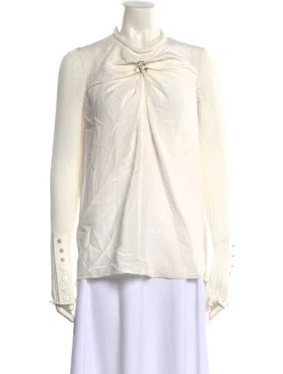 Pre-owned 3.1 Phillip Lim Silk Mock Neck Blouse In Neutral