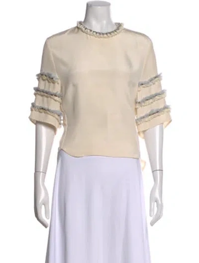 Pre-owned 3.1 Phillip Lim Silk Mock Neck Top In Neutral