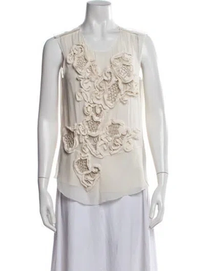Pre-owned 3.1 Phillip Lim Silk Patterned Top In Neutral