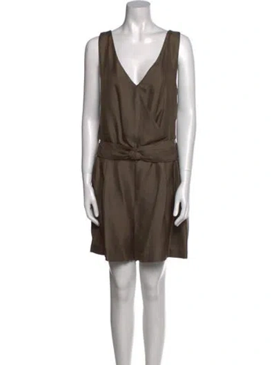Pre-owned 3.1 Phillip Lim Silk Plunge Neckline Romper In Green