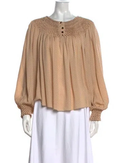 Pre-owned 3.1 Phillip Lim Silk Polka Dot Print Blouse In Neutral
