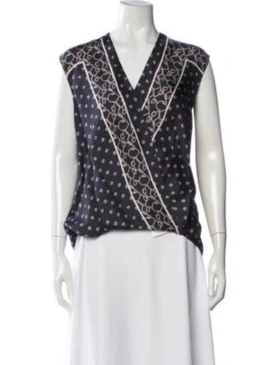 Pre-owned 3.1 Phillip Lim Silk Printed Blouse In Grey