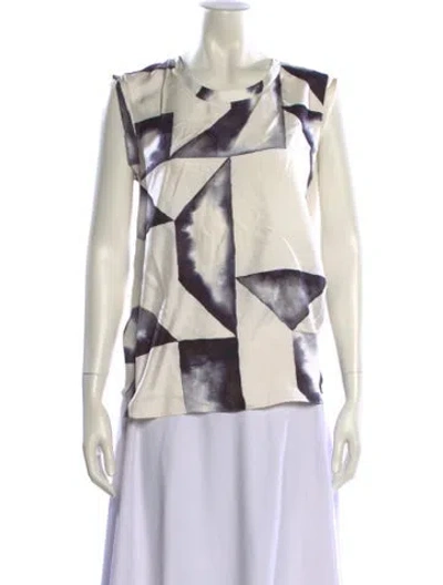 Pre-owned 3.1 Phillip Lim Silk Printed Blouse In White