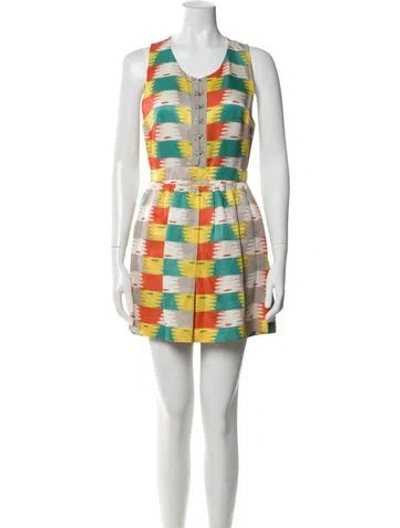 Pre-owned 3.1 Phillip Lim Silk Printed Romper In Gray